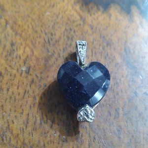 New Beautiful Silver 925 Sapphire Blue Heart Pendant